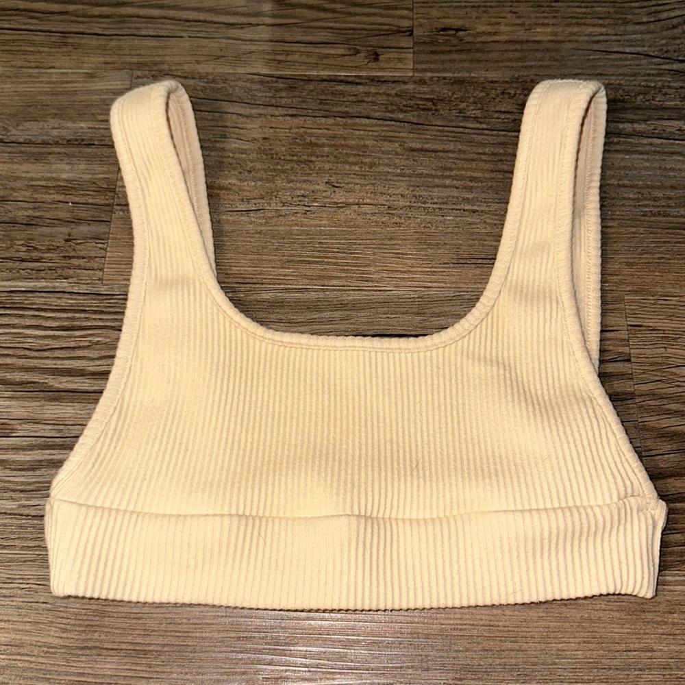 Cream ribbed top